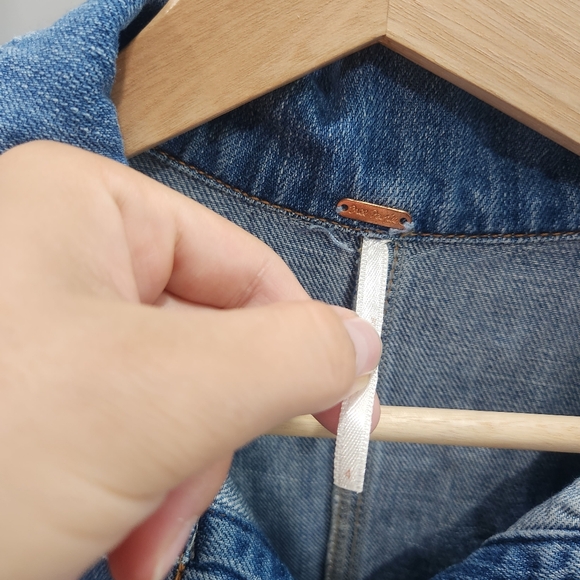 Free People Unchained Melody Denim Jumpsuit size 4 - Picture 6 of 11